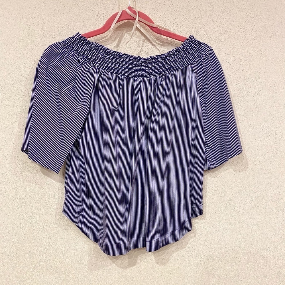 7th Avenue Design Studio Off Shoulder Striped Top Size Medium VGUC - Picture 4 of 4